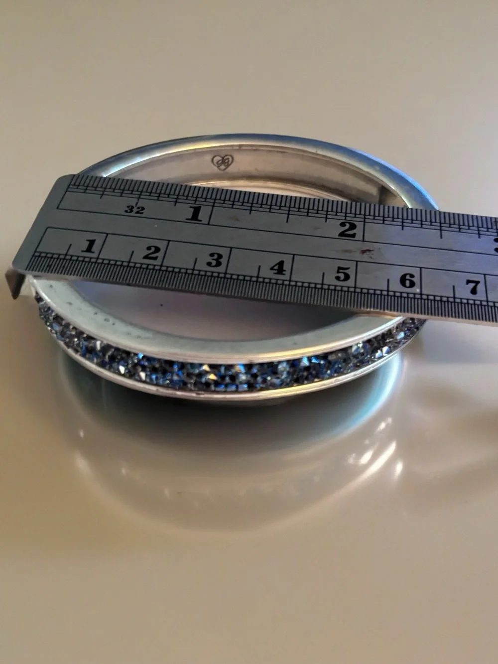 Brighton Blue Drusy Hinged Bangle Bracelet - blue crystals